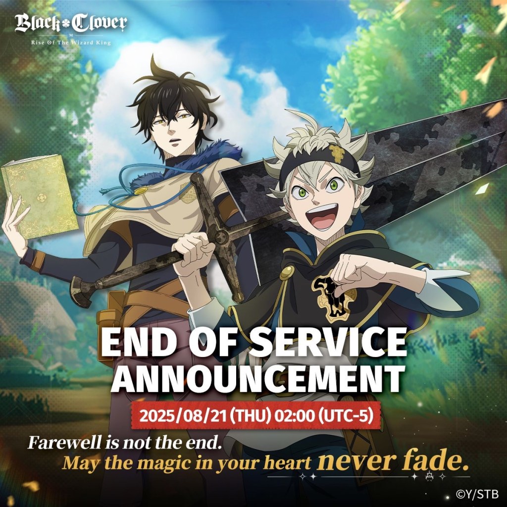 Black Clover Mobile Ends Service Worldwide on August&nbsp;21